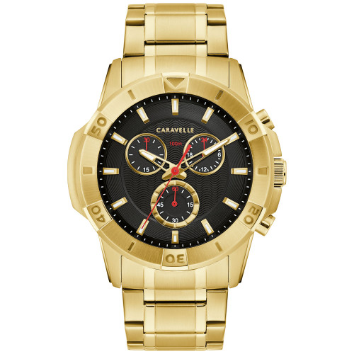 Men's Chronograph Gold Tone Stainless Steel Bracelet Watch 44mm