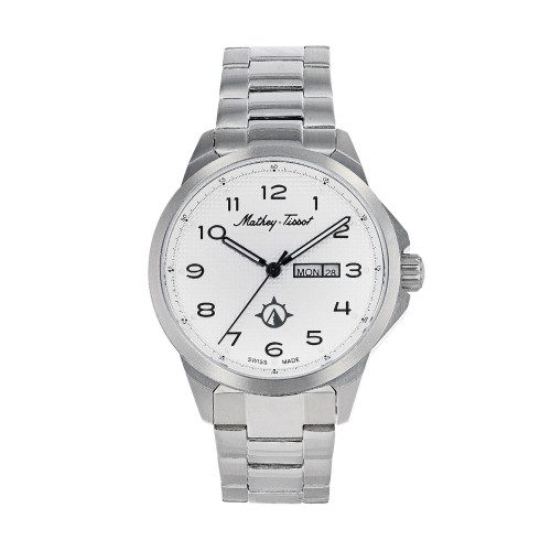 Men's Excalibur Collection Three Hand Date Stainless Steel Bracelet Watch, 45mm