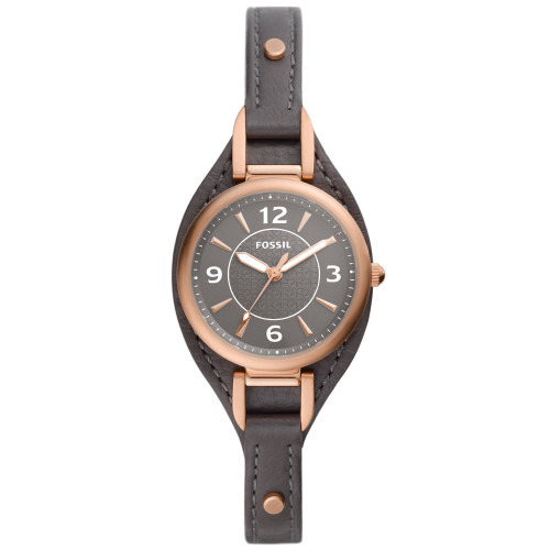 Women's Carlie Gray Leather Strap Watch, 28mm
