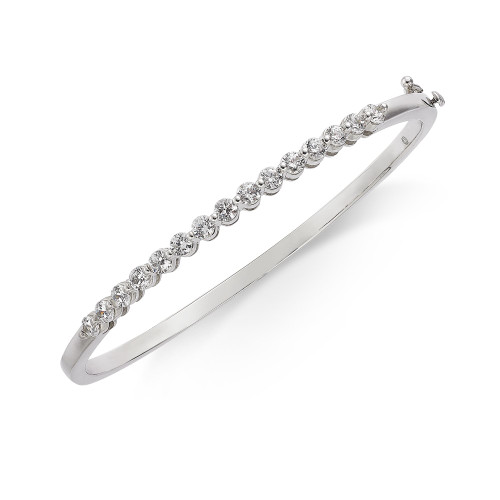 Diamond Bangle Bracelet in 14k White Gold (1-1/2 ct. t.w.)