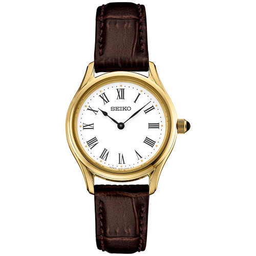 Women's Essentials Brown Leather Strap Watch 29mm