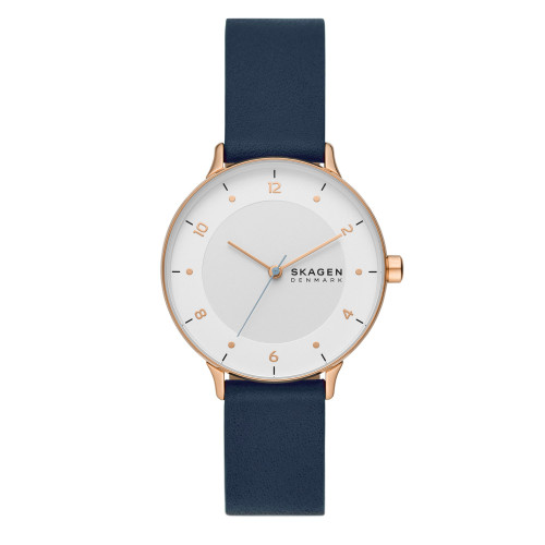 Women's Three-Hand Quartz Riis Blue Leather Watch 36mm