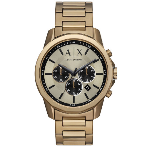 Men's Chronograph Brown Stainless Steel Bracelet Watch, 44mm