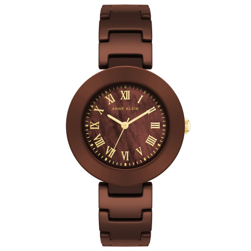 Women's Three-Hand Quartz Brown Ceramic Bracelet Watch, 24.5mm