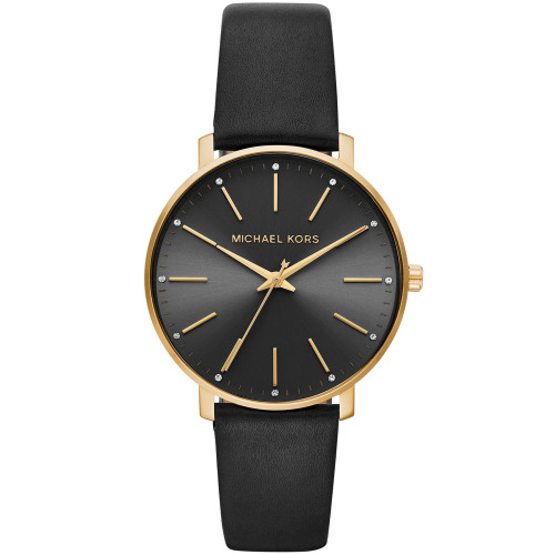 Women's Pyper Black Leather Strap Watch 38mm