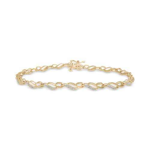 Diamond Link Bracelet (1/10 ct. t.w.) in 10k Gold