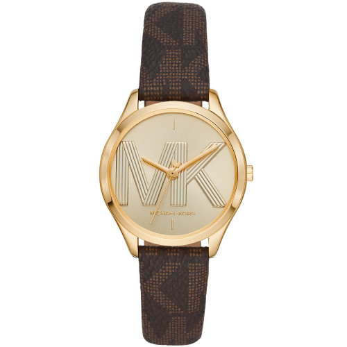 Women's Jaycie Brown Polyvinyl Chloride Strap Watch 34mm