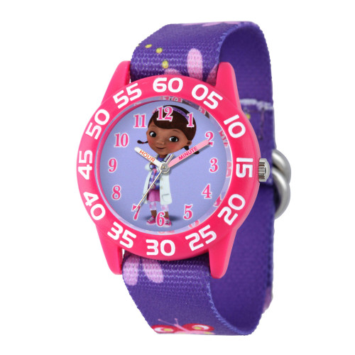 Disney Doc Mcstuffins Girls' Pink Plastic Time Teacher Watch