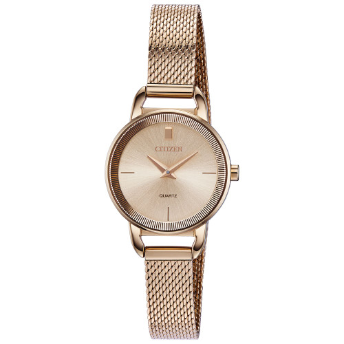 Women's Quartz Rose Gold-Tone Stainless Steel Mesh Bracelet Watch 26mm