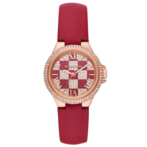 Women's Limited Edition Camille Three-Hand Red Leather Strap Watch 33mm