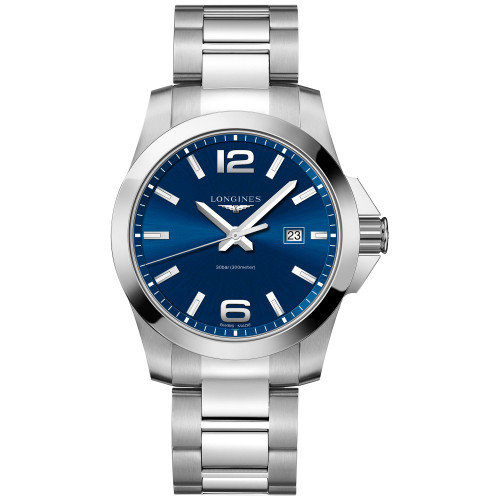 Men's Conquest Stainless Steel Bracelet Watch 43mm L37604966