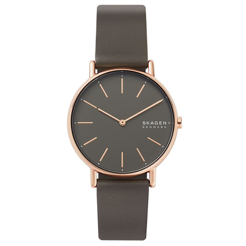 Women's Signatur Charcoal Leather Strap Watch 38mm