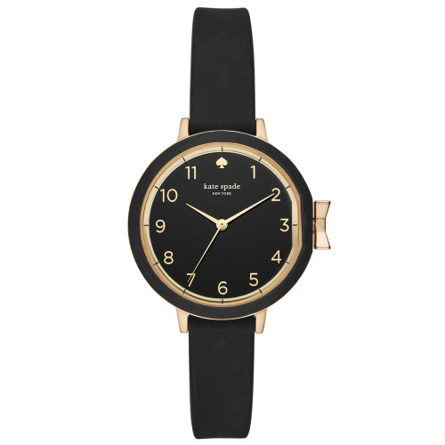 Women's Park Row Black Silicone Strap Watch 34mm