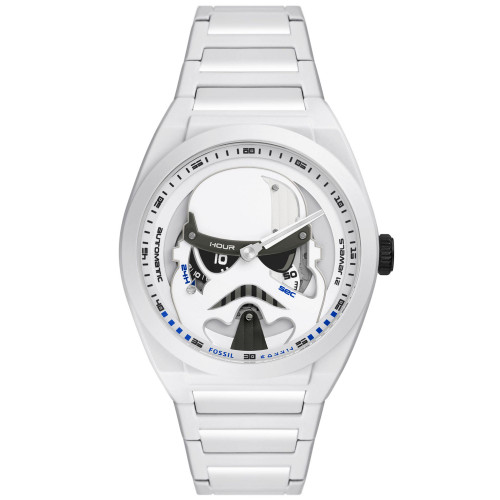 Unisex Limited Edition Star Wars Stormtrooper Automatic White Stainless Steel Watch 43mm