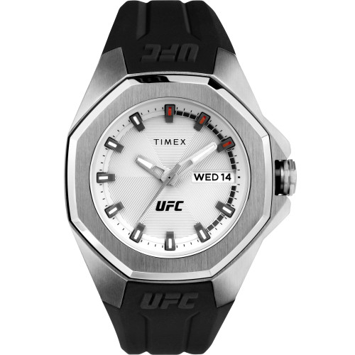 UFC Men's Quartz Pro Silicone Black Watch, 44mm