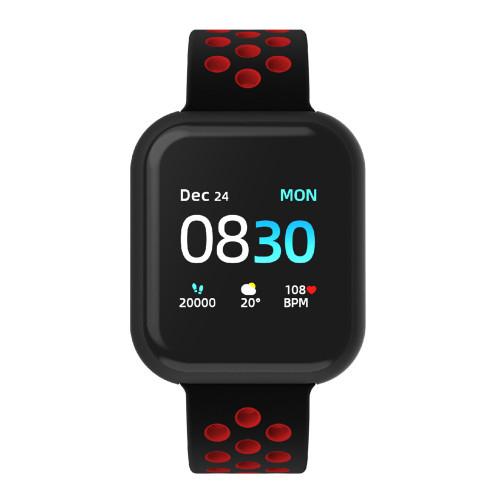 Air 3 Unisex Heart Rate Black and Red Strap Smart Watch 44mm