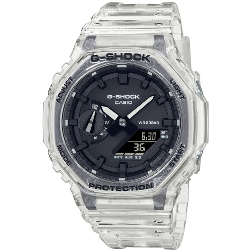 Men's Analog-Digital Clear Resin Strap Watch 45.4mm GA2100SKE-7A
