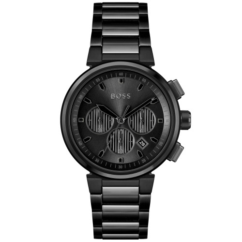 Men's One Ionic Plated Black Steel Bracelet Watch, 44mm