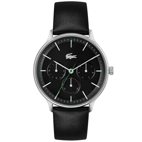 Men's Lacoste Club Black Apple Peel Strap Watch 42mm