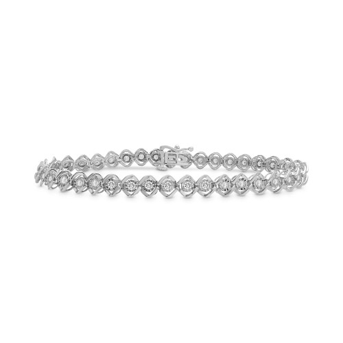 Diamond Twist Link Tennis Bracelet (1 ct. t.w.) in 10k White or 10k Yellow Gold, Created for Macy's
