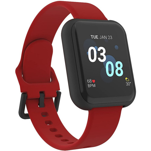 Air 3 Unisex Heart Rate Red Strap Smart Watch 44mm