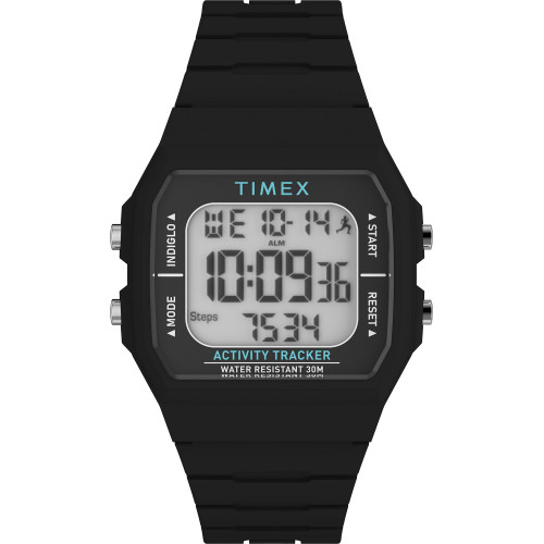 Unisex Digital Ironman Classic Silicone Black Watch 40mm