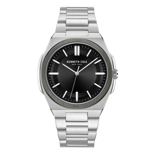 Men's Quartz Slim Silver-Tone Stainless Steel Watch 43mm