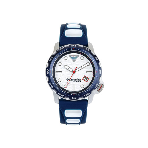 Unisex PFG Backcaster Navy, White Silicone Strap Watch, 43mm