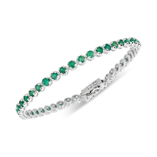 Emerald Tennis Bracelet (6 ct. t.w.) in Sterling Silver
