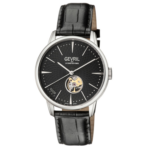 Men's Mulberry Swiss Automatic Black Leather Watch 42mm