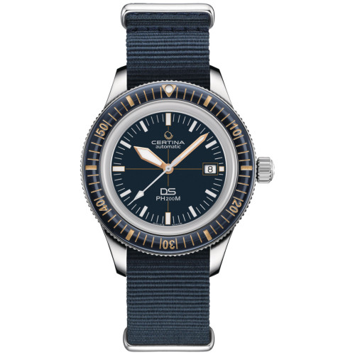 Men's Swiss Automatic DS PH200M Blue Synthetic Strap Watch 43mm