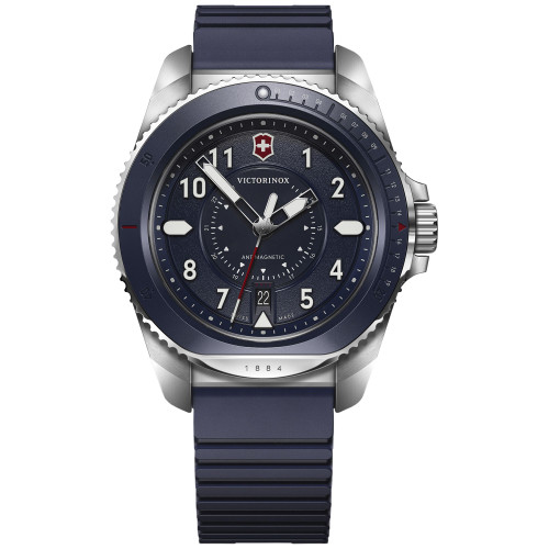Men's Swiss Journey 1884 Blue Rubber Strap Watch 43mm