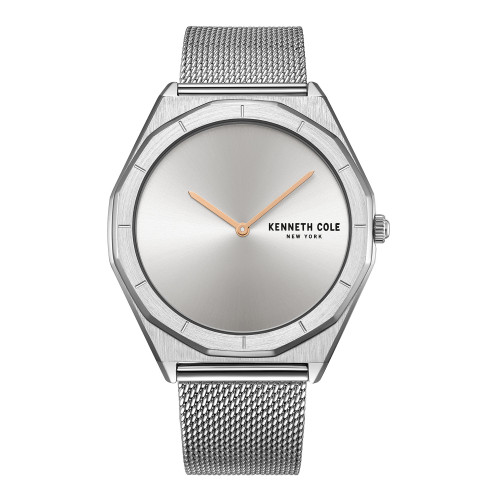 Men's Modern Classic Silver-Tone Stainless Steel Mesh Bracelet Watch 41mm