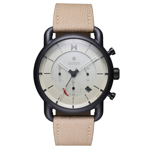 Men's Blacktop Solar Quartz Tan Leather Strap Watch, 47mm