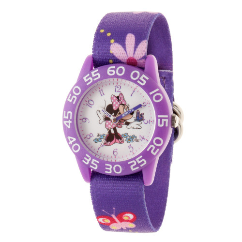 Disney Minnie Mouse Girls' Purple Plastic Time Teacher Watch