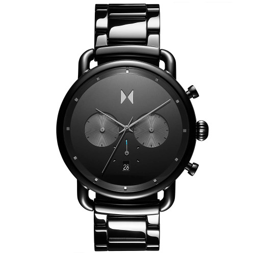 Men's Chronograph Blacktop Ceramic Bracelet Watch 47mm