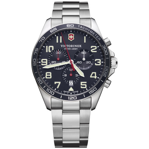 Swiss Army Men's Chronograph FieldForce Stainless Steel Bracelet Watch 42mm