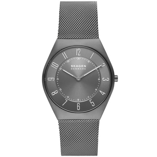 Men's Grenen Ultra Slim in Gray Plated Stainless Steel Mesh Bracelet Watch, 37mm