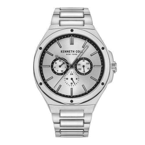 Men's Multi-Function Silver-Tone Stainless Steel Bracelet Watch 43.5mm