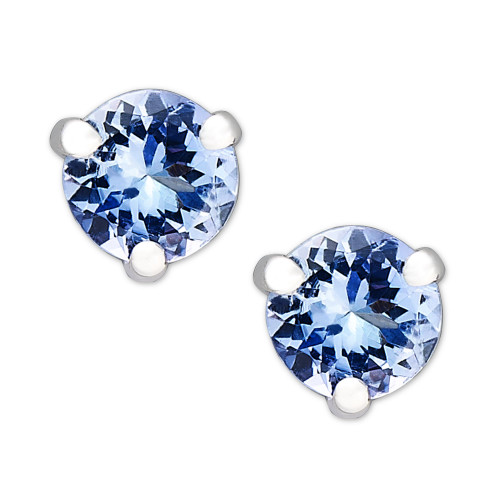 14k White Gold, Round Tanzanite Stud Earrings (3/4 ct. t.w.)