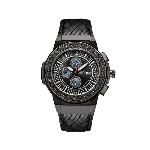 Men's Saxon Diamond (1/6 ct.t.w.) Black Ion-Plated Stainless Steel Watch