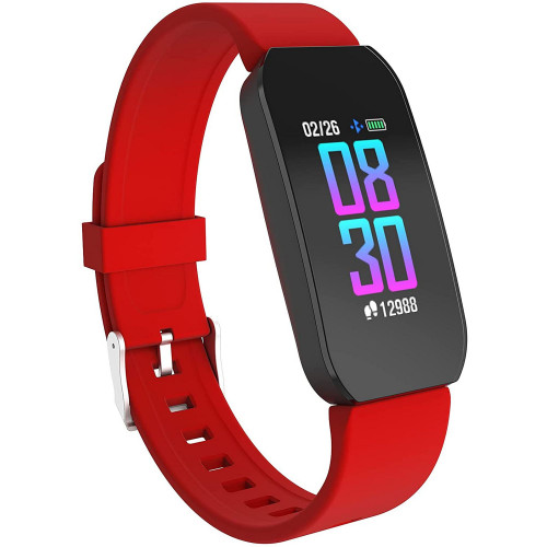Unisex Red Silicone Strap Active Smartwatch 44mm