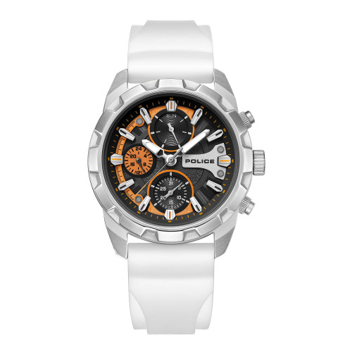 Men's Nayara Collection White Silicon Strap Multi-Function Watch 42mm