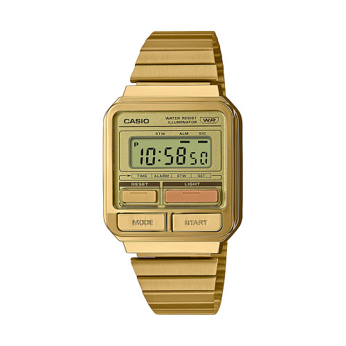 Unisex Digital Gold-Tone Stainless Steel Watch 33.5mm, A120WEG-9AVT