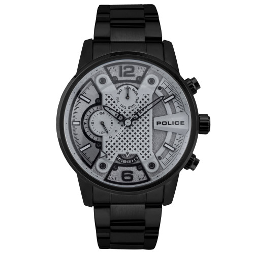Men's Lanshu Collection Black Stainless Steel Bracelet Watch 48mm