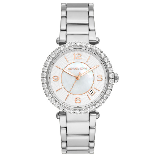 Women's Parker Lux Three-Hand Silver-Tone Stainless Steel Bracelet Watch 39mm