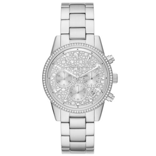 Women's Ritz Chronograph Silver-Tone Stainless Steel Bracelet Watch 37mm