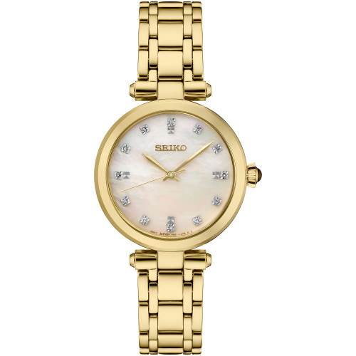 Women's Diamond (1/8 ct. t.w.) Gold-Tone Stainless Steel Bracelet Watch 30mm