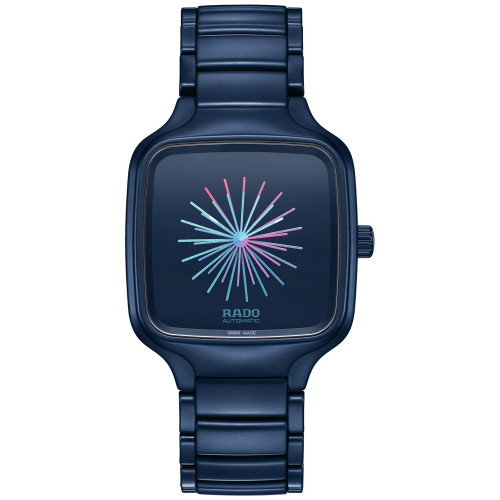 Men's True Square Thukral and Tagra Automatic Blue Stainless Steel Bracelet Watch 38mm