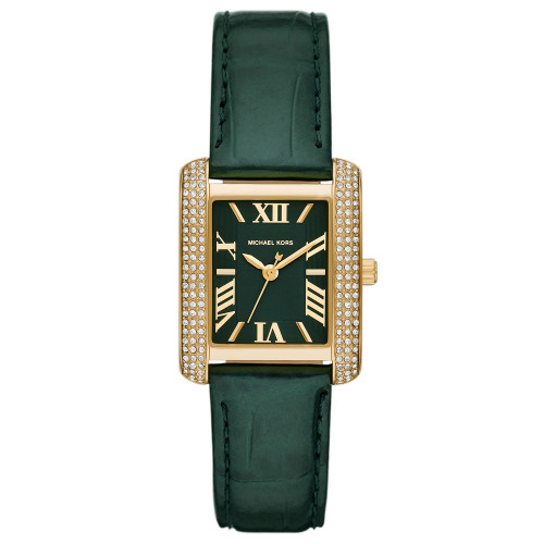 Women's Emery Three-Hand Green Genuine Leather Strap Watch 33mm